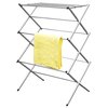 Hds Trading 3Tier RustProof Enamel Coated Steel Collapsible Clothes Drying Rack, Grey ZOR96063